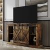 Farmhouse Sliding Barn Door TV Stand for TV up to 65 Inch Flat Screen Media Console Table Storage Cabinet Wood Entertainment Center Sturdy Ranch Rusti