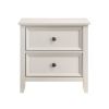 Classic White Finish Bedroom Nightstand of 2 Drawers Storage 1pc Modern Furniture Farmhouse Style Bedside Table