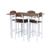 Farmhouse 5-piece Counter Height Drop Leaf Dining Table Set with Dining Chairs for 4pcs