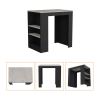 Harlan Kitchen Island, Counter Height Table Top with 3-Side Shelf
