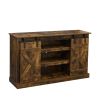 Farmhouse Sliding Barn Door TV Stand for TV up to 65 Inch Flat Screen Media Console Table Storage Cabinet Wood Entertainment Center Sturdy Ranch Rusti