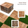 36pcs DIY wood-plastic carbonized floor, 8pcs simulated lawn, waterproof and sunscreen, transform your outdoor space!