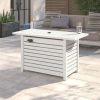 Living Source International 24" H Propane/Natural Gas Outdoor Steel Fire Pit Table with Lid