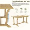 TOPMAX Farmhouse 6-Piece Trestle Dining Table Set with Upholstered Dining Chairs and Bench, 59inch, Brown