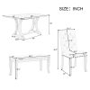 TREXM 6-Piece Farmhouse Dining Table Set, Rectangular Trestle Table and 4 Upholstered Chairs & Bench for Dining Room (Antique Gray)