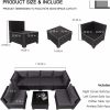 7 Pieces Furniture Set,All-Weather PE Wicker Rattan Sectional Conversation Sofa Set,Ouutdoor Low Back Sectional Sofa with Tea Table,for Garden, Backya