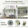 48 Inch Farmhouse Console Table with 2 Drawers and Open Storage Shelf for Hallway