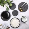 8pcs Round Coasters Cotton Trivets Set Woven Placemats 4.3 inch and 11.8 inch Diameter 100% Pure Eco Cotton, Boho, Farmhouse, Mid Century Modern, Kitc