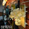 2 Pack Lighted Mason Jar Wall Sconce Fairy Lights Timer 3M 30 LED Country Decor