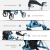Rollator Walker with Seat and Backrest, Height Adjustable Aluminum Rolling Walker with 10'' Front Wheels, Storage Bag, Lightweight Mobility Walking Ai