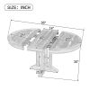 TREXM Farmhouse Dining Table Extendable Round Table for Kitchen, Dining Room(Black)