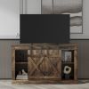 Farmhouse Sliding Barn Door TV Stand for TV up to 65 Inch Flat Screen Media Console Table Storage Cabinet Wood Entertainment Center Sturdy Ranch Rusti