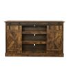 Farmhouse Sliding Barn Door TV Stand for TV up to 65 Inch Flat Screen Media Console Table Storage Cabinet Wood Entertainment Center Sturdy Ranch Rusti