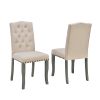 TREXM 6-Piece Farmhouse Dining Table Set, Rectangular Trestle Table and 4 Upholstered Chairs & Bench for Dining Room (Antique Gray)