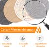8pcs Round Coasters Cotton Trivets Set Woven Placemats 4.3 inch and 11.8 inch Diameter 100% Pure Eco Cotton, Boho, Farmhouse, Mid Century Modern, Kitc