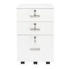 FCH White Wood Grain Density Board Three Drawers Wooden Filing Cabinet