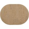 TREXM Farmhouse Round Extendable Dining Table with 16" Leaf Wood Kitchen Table (Oak Natural Wood + Antique White)
