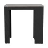 Harlan Kitchen Island, Counter Height Table Top with 3-Side Shelf
