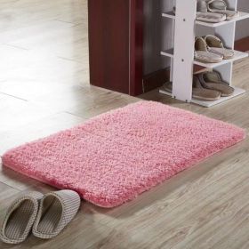 1pc Thickened High Fluff Floor Mat Bathroom Water Absorption Anti-skid Mat Bathroom Doormat Bedroom Carpet Floor Mat (Color: Pink, size: 19.69*31.5inch)
