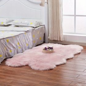 1pc Imitation Wool Carpet, Plush Carpet, Indoor Living Room Modern Simple Floor Mat, 39.37*70.87inch, Acrylic 80% Polyester 20%, Suede Fleece Bottom L (Color: Pink, size: 39.37*70.87inch)