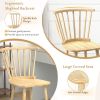 Windsor Dining Chairs Set of 2 Rubber Wood Kitchen Chairs with Spindle Back
