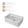 White Undermount Farmhuose Ceramic Kitchen Sink, Deep Apron Single Bowl Farm Sink with Bottom Grid