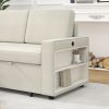 85.8" Pull Out Sleeper Sofa L-Shaped Couch Convertible Sofa Bed with Storage Chaise And Storage Racks,With USB Port And T-pyce Port