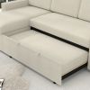 85.8" Pull Out Sleeper Sofa L-Shaped Couch Convertible Sofa Bed with Storage Chaise And Storage Racks,With USB Port And T-pyce Port