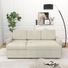85.8" Pull Out Sleeper Sofa L-Shaped Couch Convertible Sofa Bed with Storage Chaise And Storage Racks,With USB Port And T-pyce Port