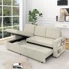85.8" Pull Out Sleeper Sofa L-Shaped Couch Convertible Sofa Bed with Storage Chaise And Storage Racks,With USB Port And T-pyce Port