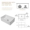 White Undermount Farmhuose Ceramic Kitchen Sink, Deep Apron Single Bowl Farm Sink with Bottom Grid