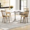 Windsor Dining Chairs Set of 2 Rubber Wood Kitchen Chairs with Spindle Back