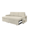 85.8" Pull Out Sleeper Sofa L-Shaped Couch Convertible Sofa Bed with Storage Chaise And Storage Racks,With USB Port And T-pyce Port
