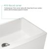 White Undermount Farmhuose Ceramic Kitchen Sink, Deep Apron Single Bowl Farm Sink with Bottom Grid