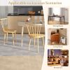 Windsor Dining Chairs Set of 2 Rubber Wood Kitchen Chairs with Spindle Back