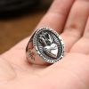 Vintage Dropshipping Stainless Steel Ladies Mens Biker Punk Sacred Heart Of Jesus God Ring Cross Amulet Jewelry For Man Gift